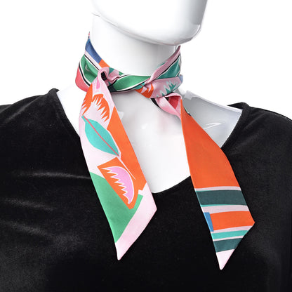 Hermes Silk Sea Surf and Fun Twilly Rose Vermillon Menthol 2 of 4