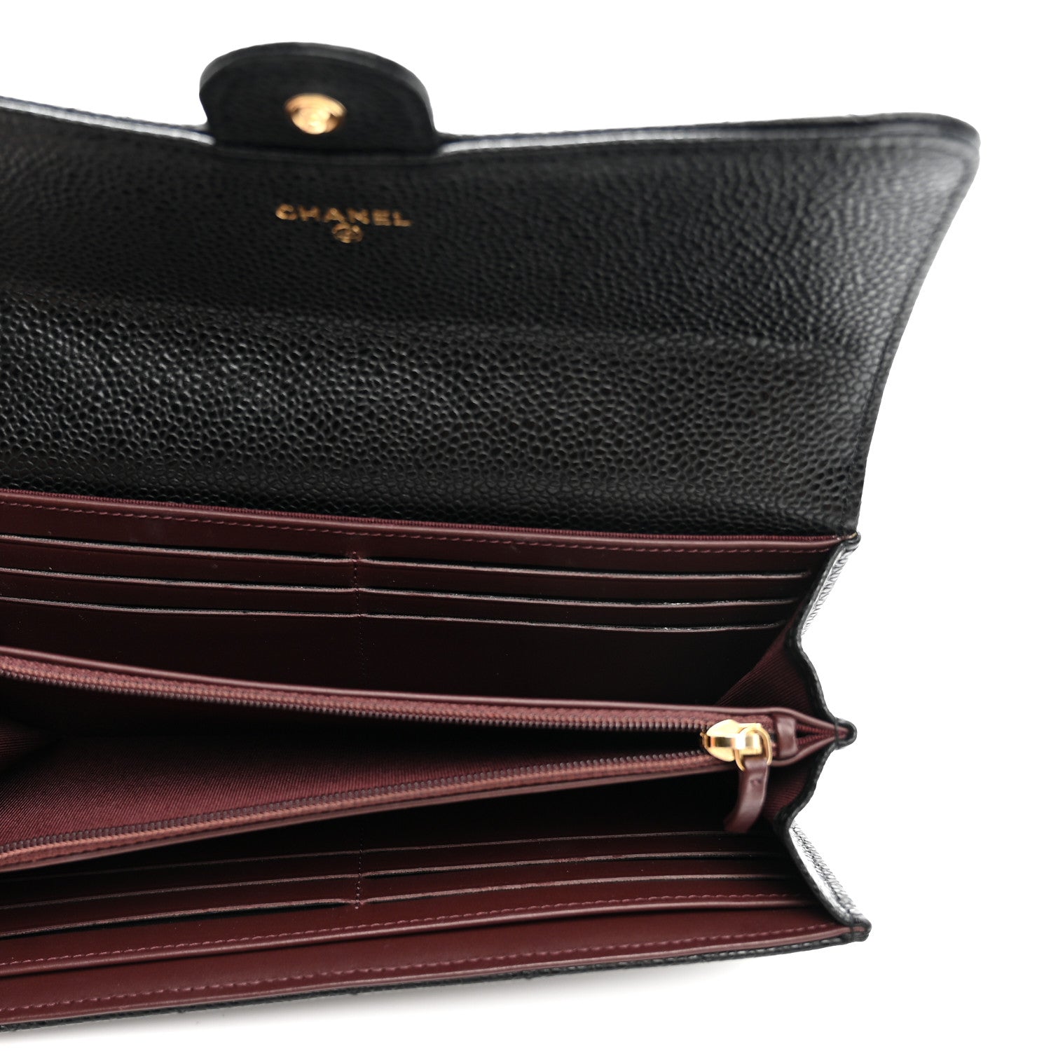Chanel Caviar Quilted Large Gusset Flap Wallet Black 5 of 8