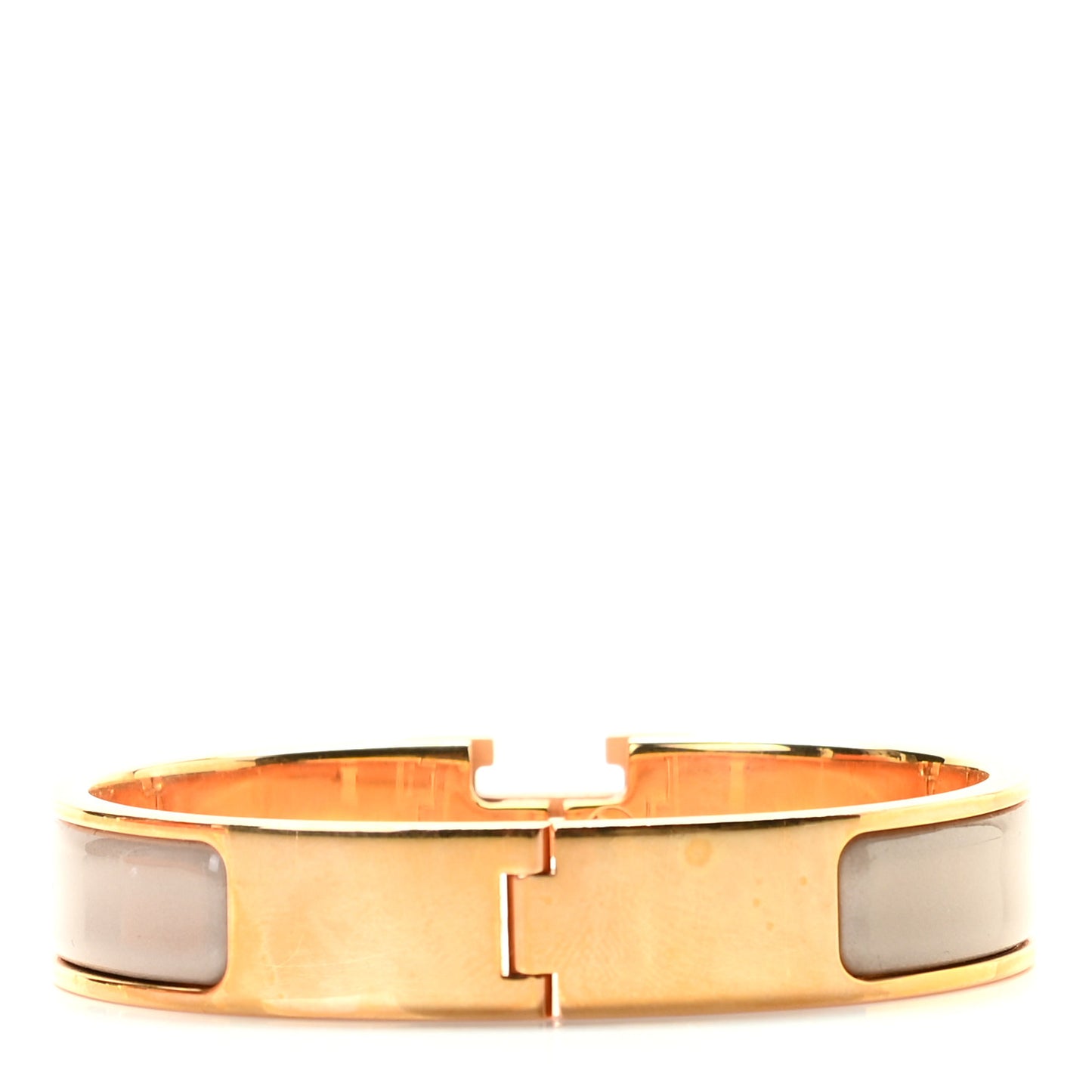 Enamel Narrow Clic Clac H Bracelet PM Marron Glace