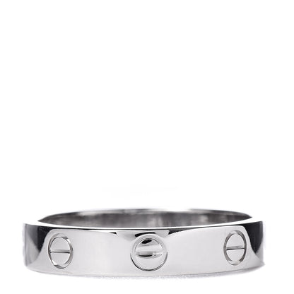 Cartier 18K White Gold 3.5mm LOVE Wedding Band Ring 57 8 3 of 4