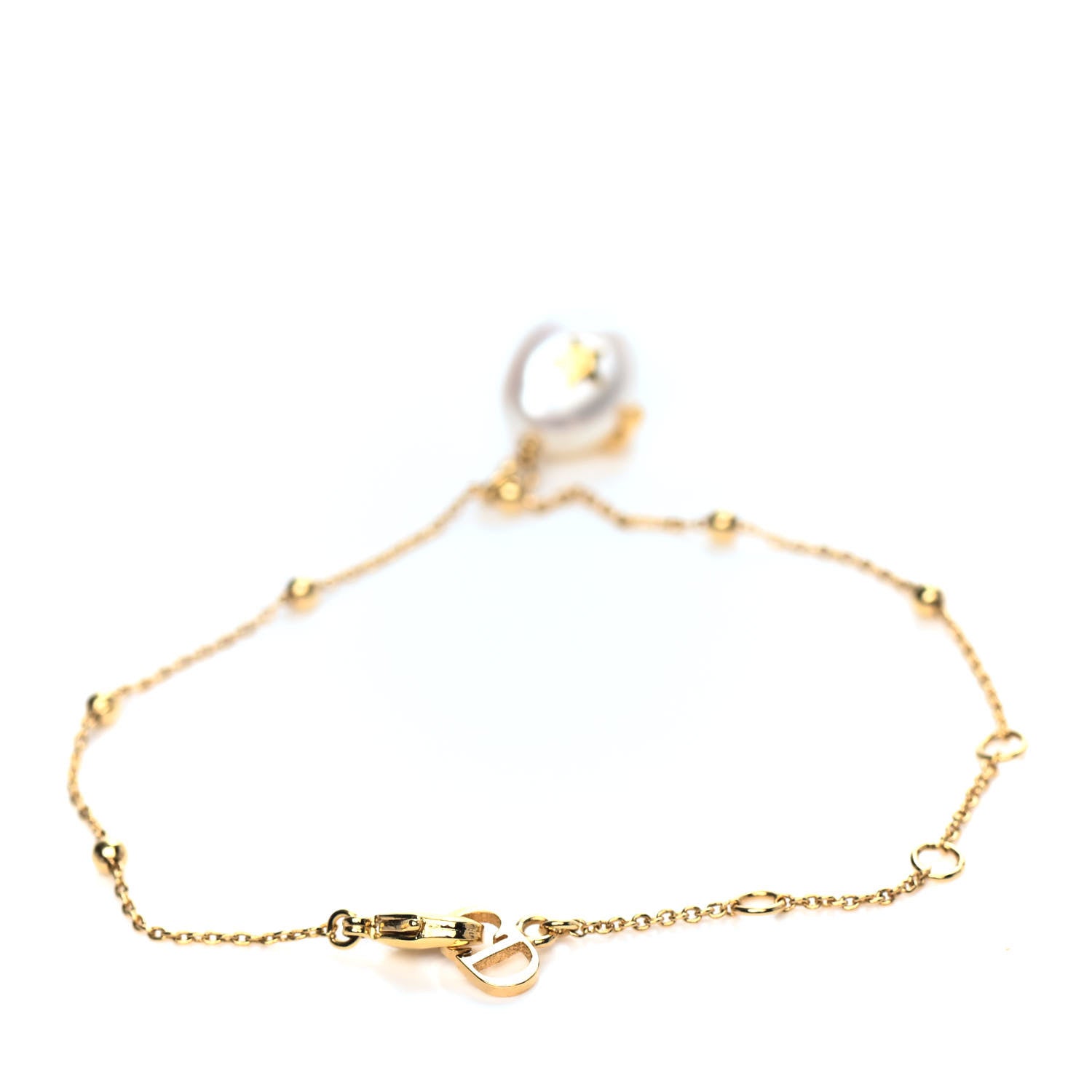 Christian Dior Fresh Water Pearl Metal Perles De Desir Charm Bracelet Gold 2 of 3