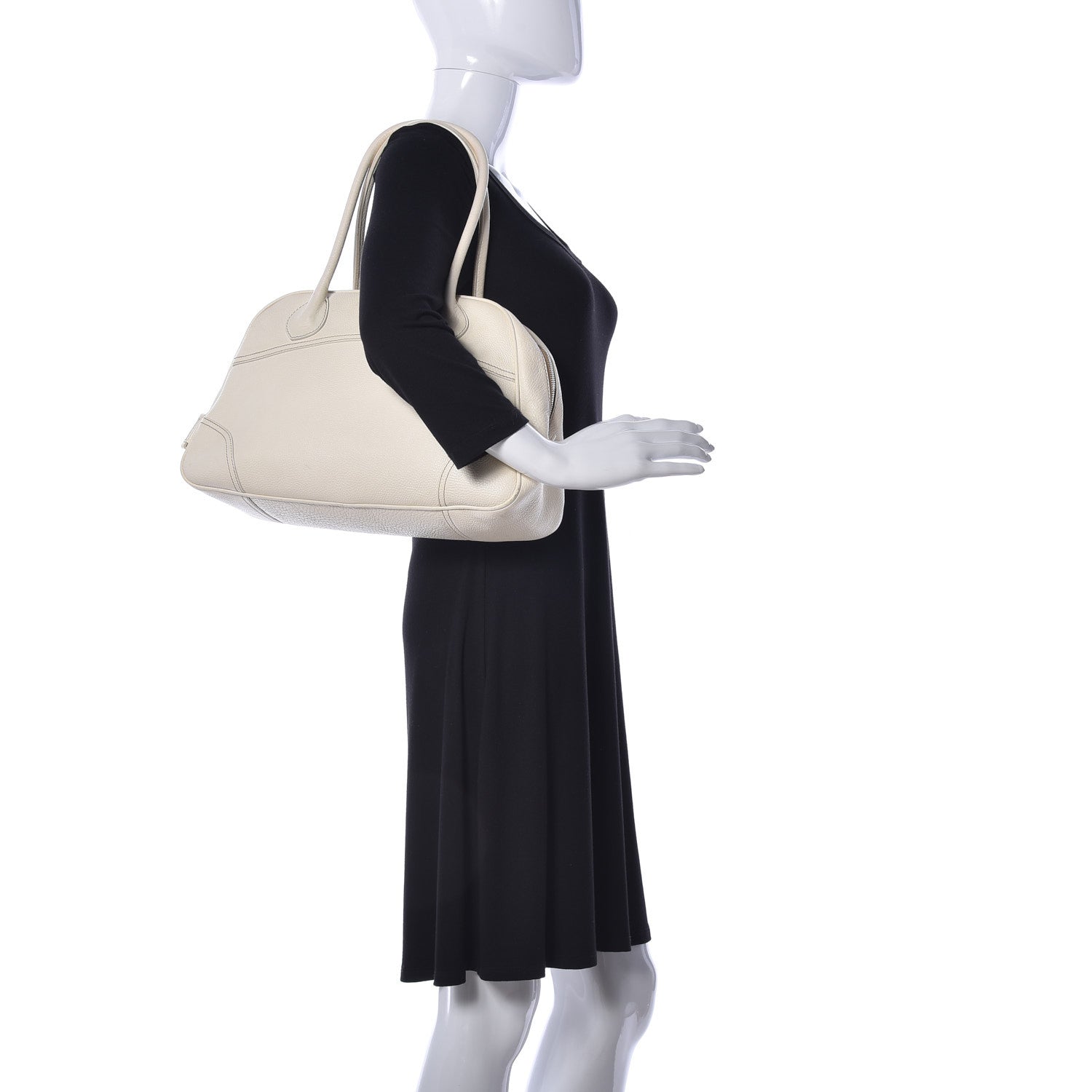 Prada Vitello Phenix Bowling Bag White 2 of 8