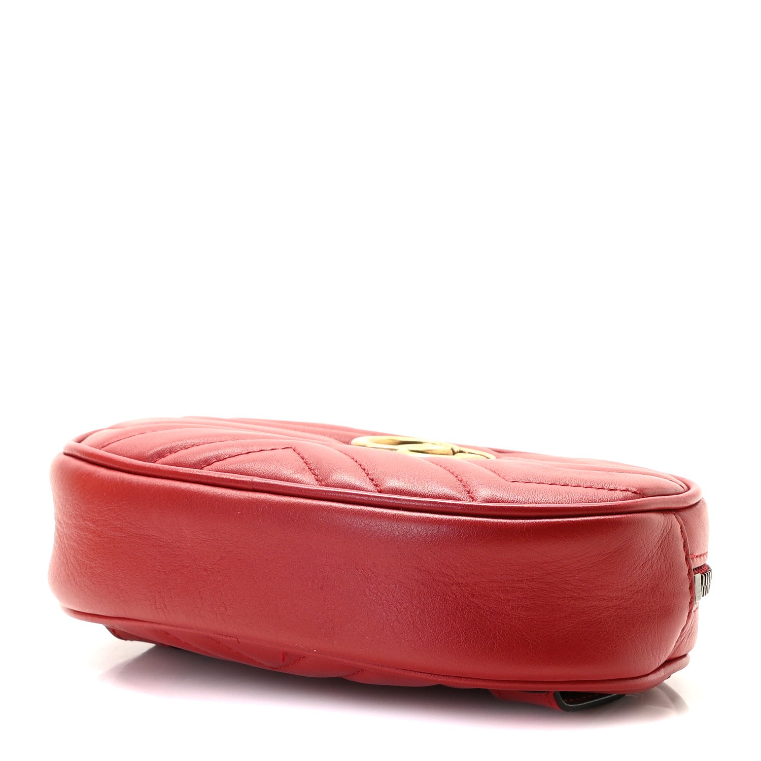 Gucci Calfskin Matelasse GG Marmont Belt Bag 85 34 Hibiscus Red 10 of 10