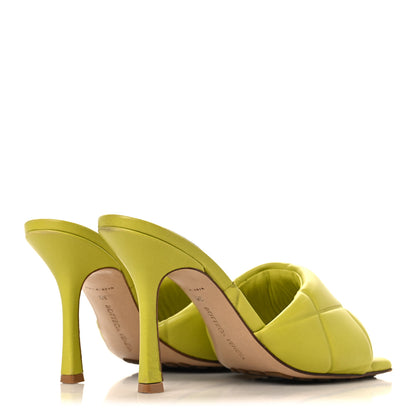 Bottega Veneta Nappa Quilted Rubber Lido Mule Sandals 38 Kiwi 5 of 10