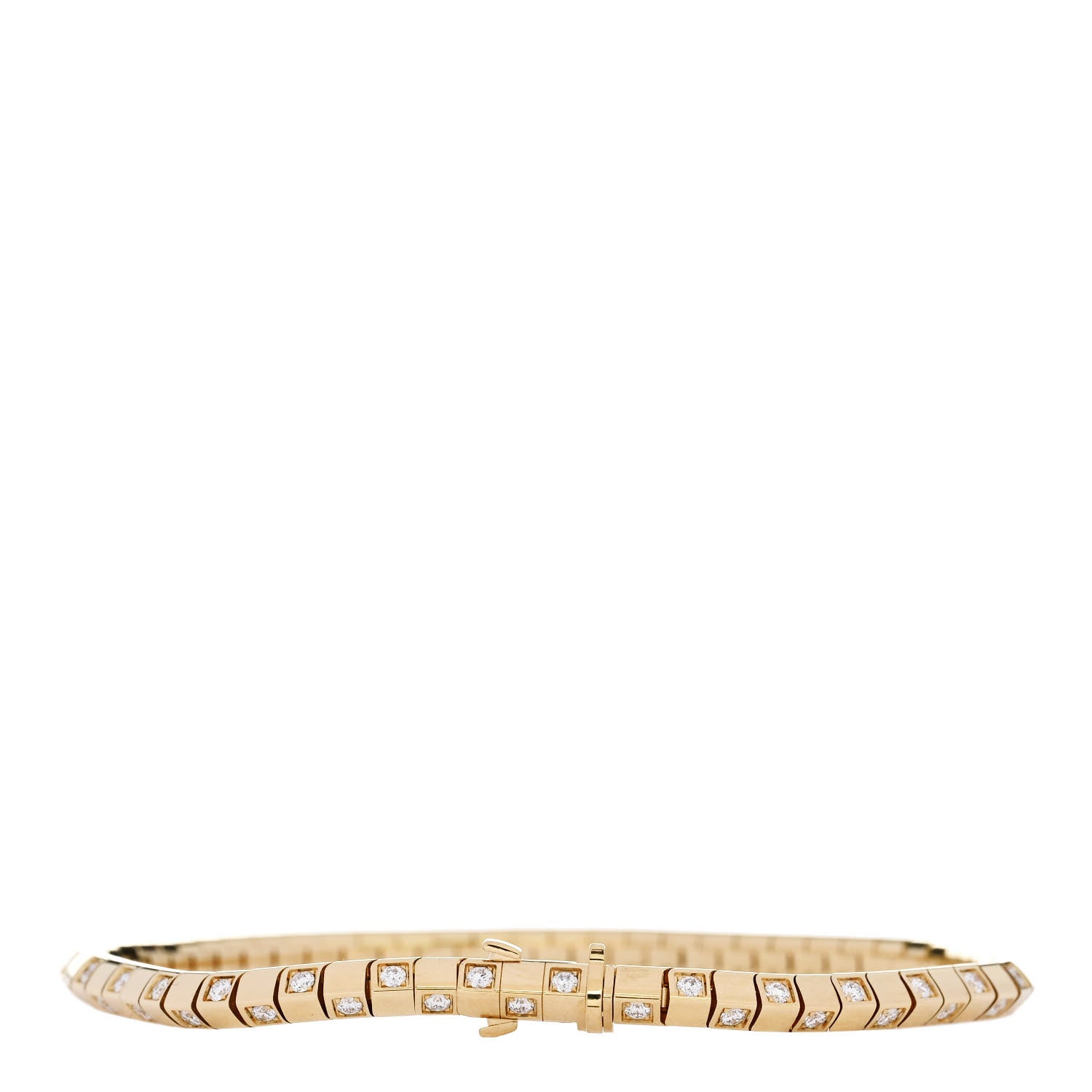 Louis Vuitton 18K Yellow Gold Diamond Small Le Damier de Louis Vuitton Bracelet 16 2 of 3