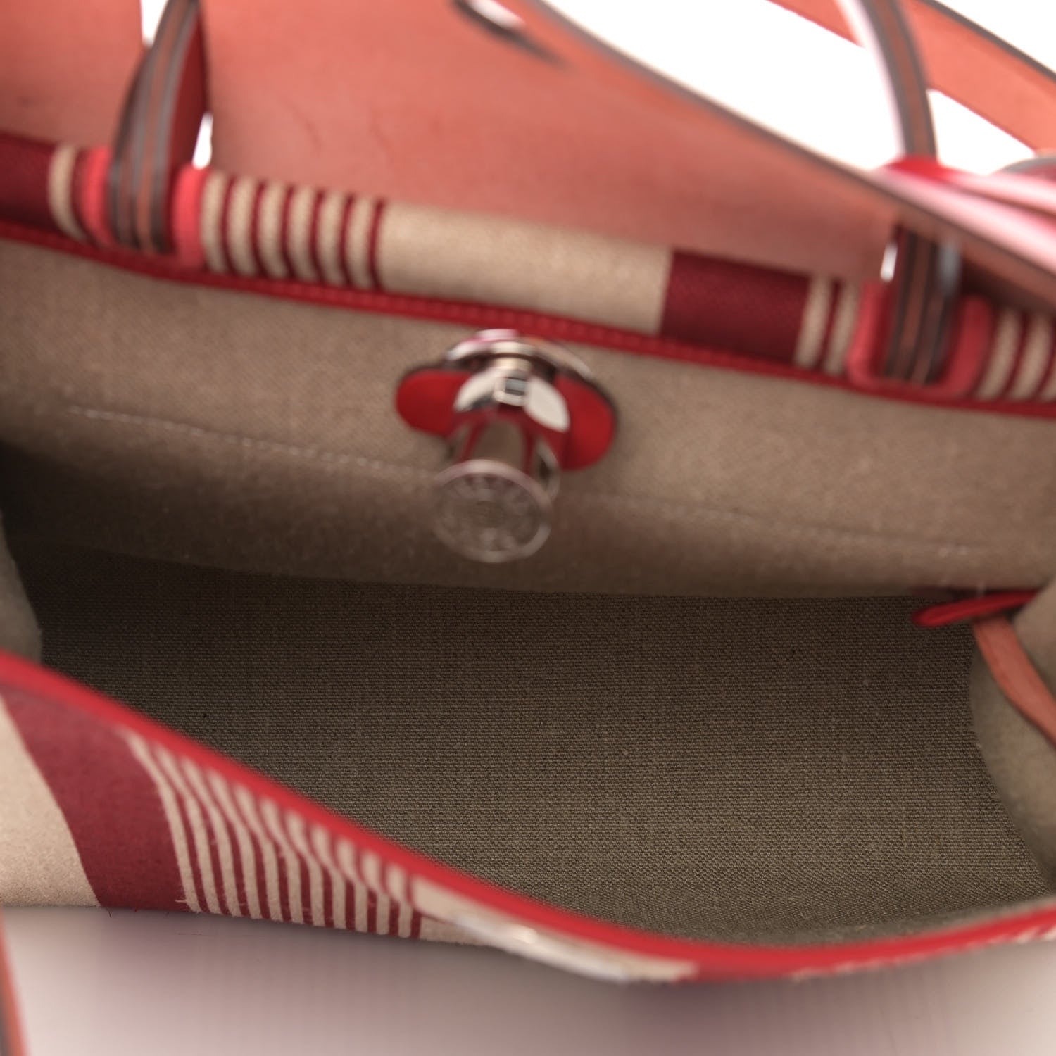 Hermes Vache Hunter Toile H Vibration Herbag Zip 31 PM Bordeaux Ficelle Rouge Piment 6 of 12
