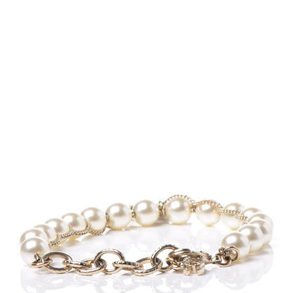 Chanel Pearl Crystal CC Bracelet Gold 3 of 5