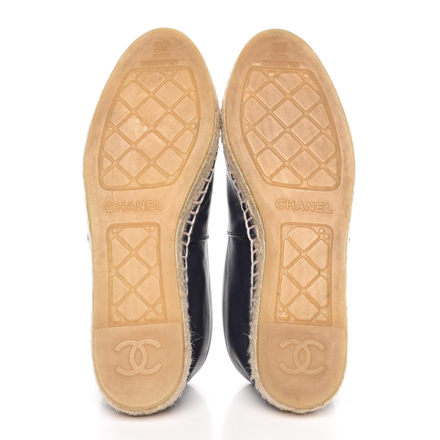 Chanel Lambskin CC Espadrilles 37 Navy Black 5 of 11