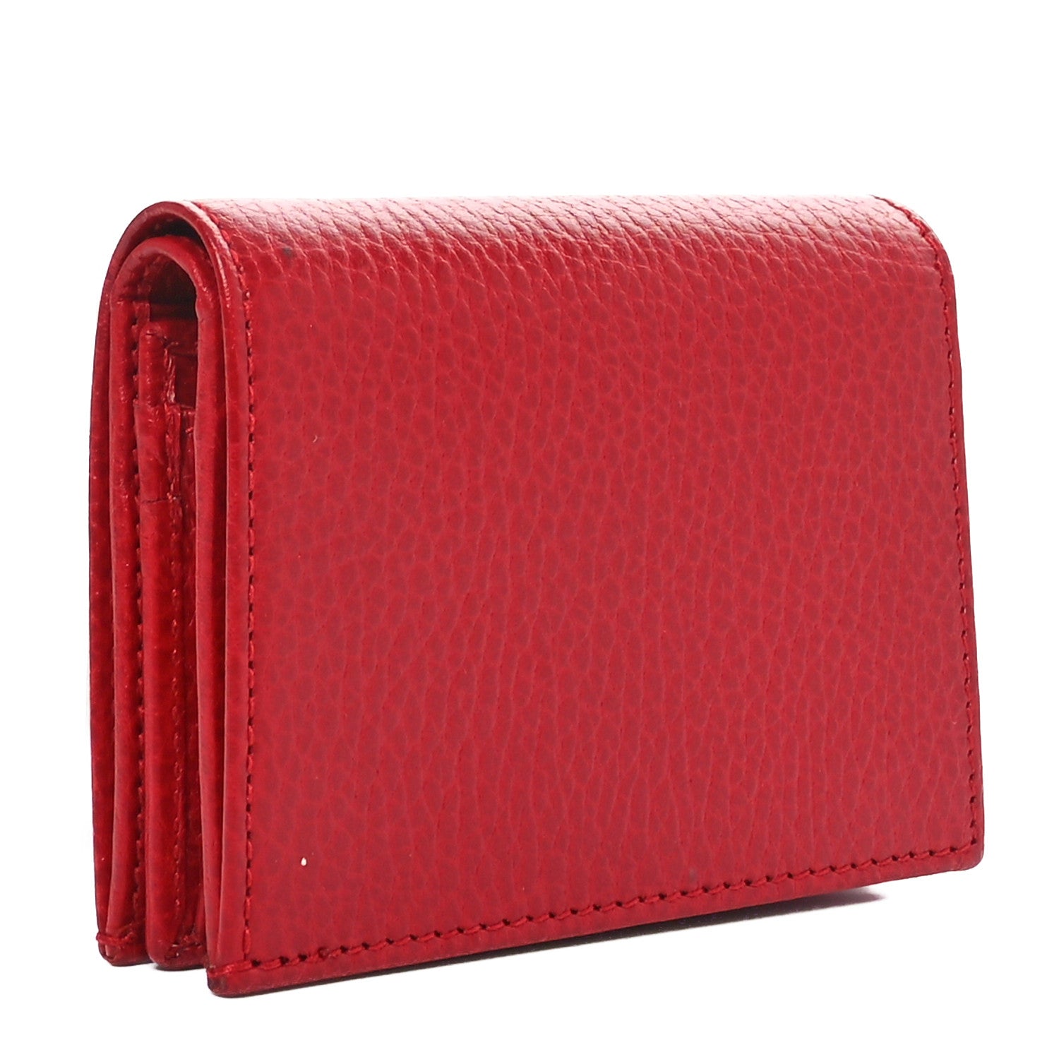 Gucci Dollar Calfskin GG Marmont Card Case Hibiscus Red 3 of 9