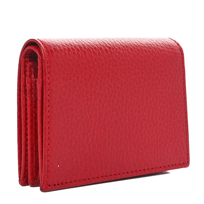 Gucci Dollar Calfskin GG Marmont Card Case Hibiscus Red 3 of 9