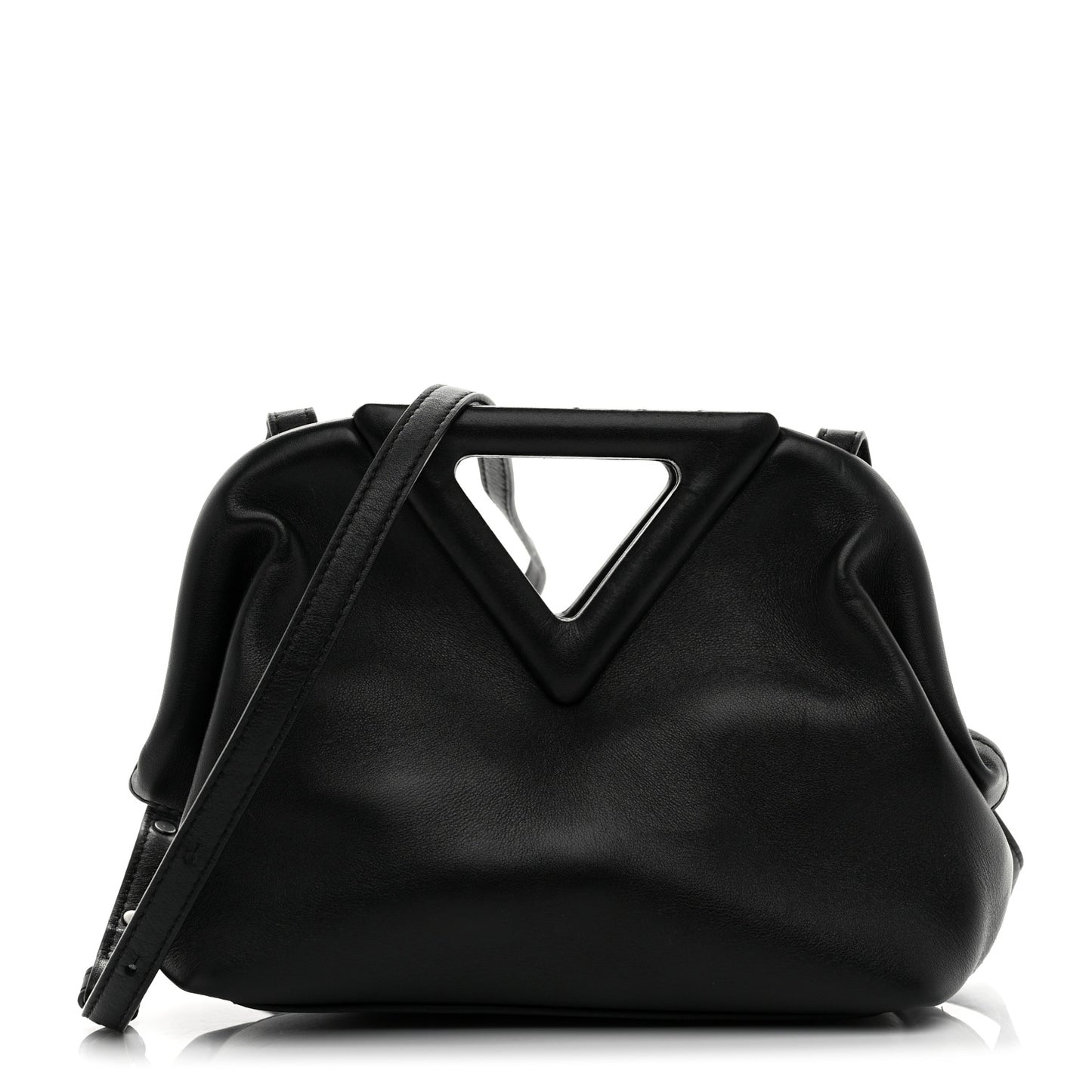 Calfskin Small The Point Triangle Bag Black