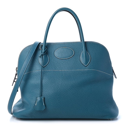 Hermes Taurillon Clemence Bolide 35 Bleu Jean 1 of 5