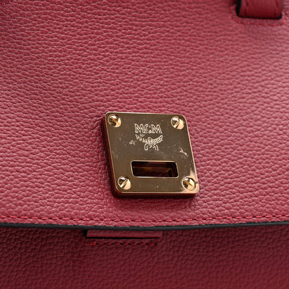 MCM Grained Calfskin Milla Convertible Backpack Scooter Red 9 of 14