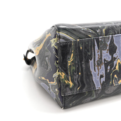 Fendi Nappa Marble Mini Peekaboo Iconic Satchel Blue Multicolor 8 of 11