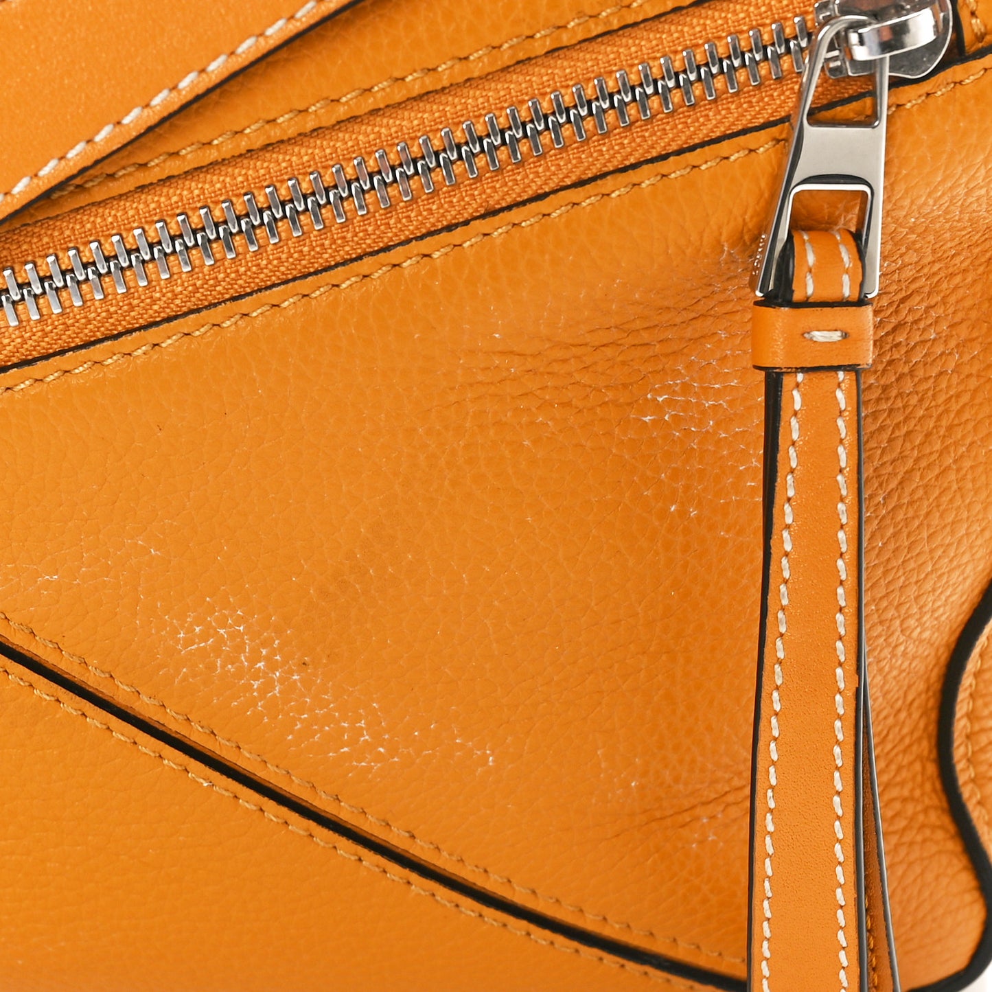 Grained Calfskin Small Puzzle Bag Sunflower