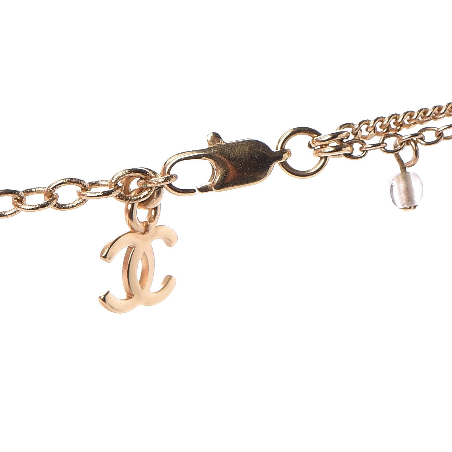 Chanel Pearl Crystal CC Double Strand Necklace Gold 5 of 6