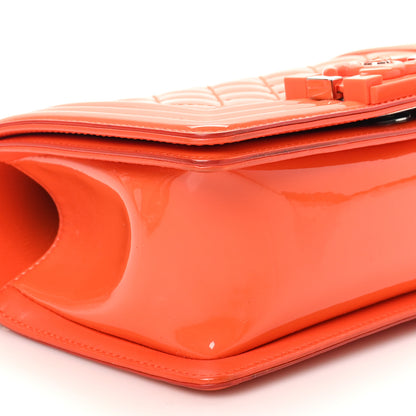 Chanel Patent Calfskin Quilted Small Plexiglass Boy Flap Orange 9 of 10