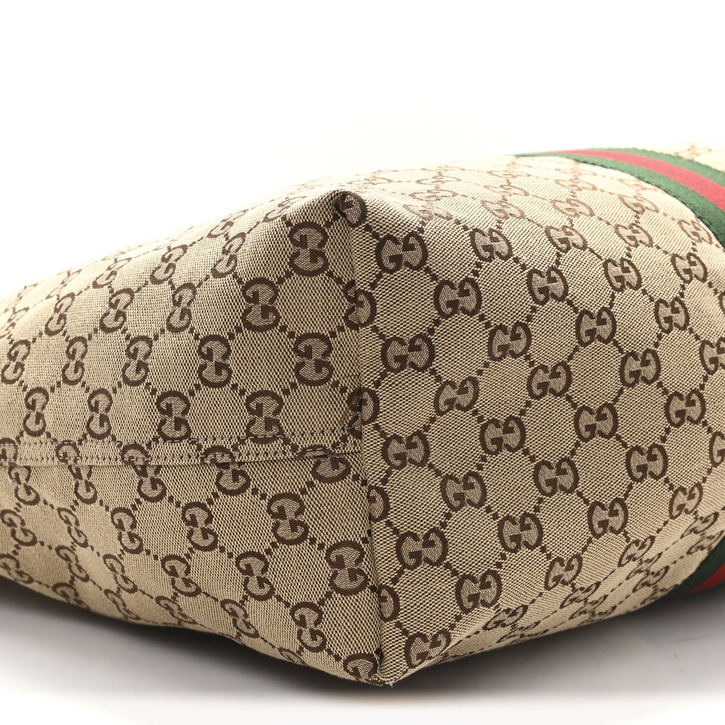 GG Monogram Web Large Giglio Tote Beige Brown