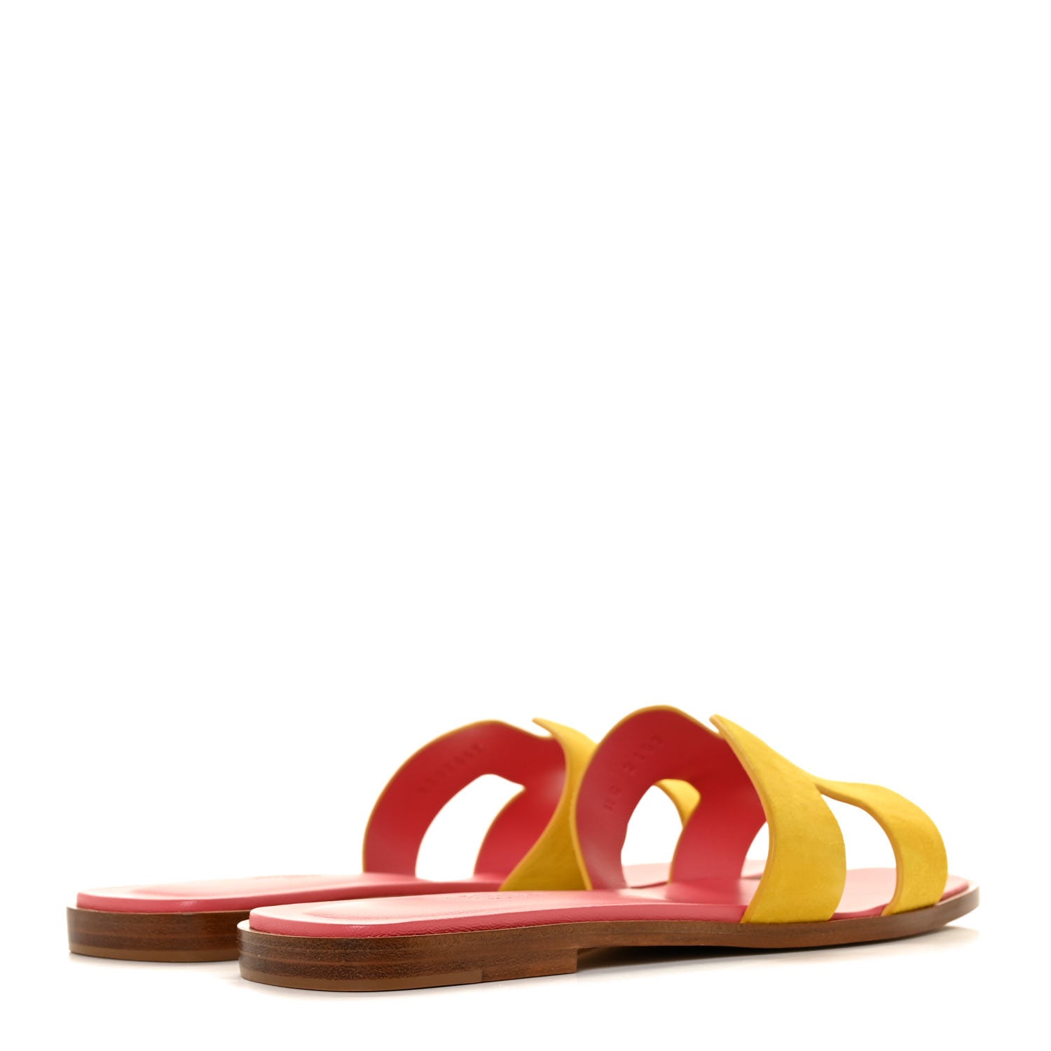 Hermes Suede Goatskin Oran Sandals 37 Jaune Sable 4 of 9
