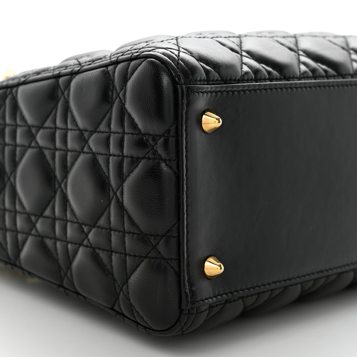 Christian Dior Lambskin Cannage Medium Lady Dior Black 9 of 11