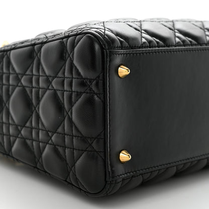 Christian Dior Lambskin Cannage Medium Lady Dior Black 9 of 11
