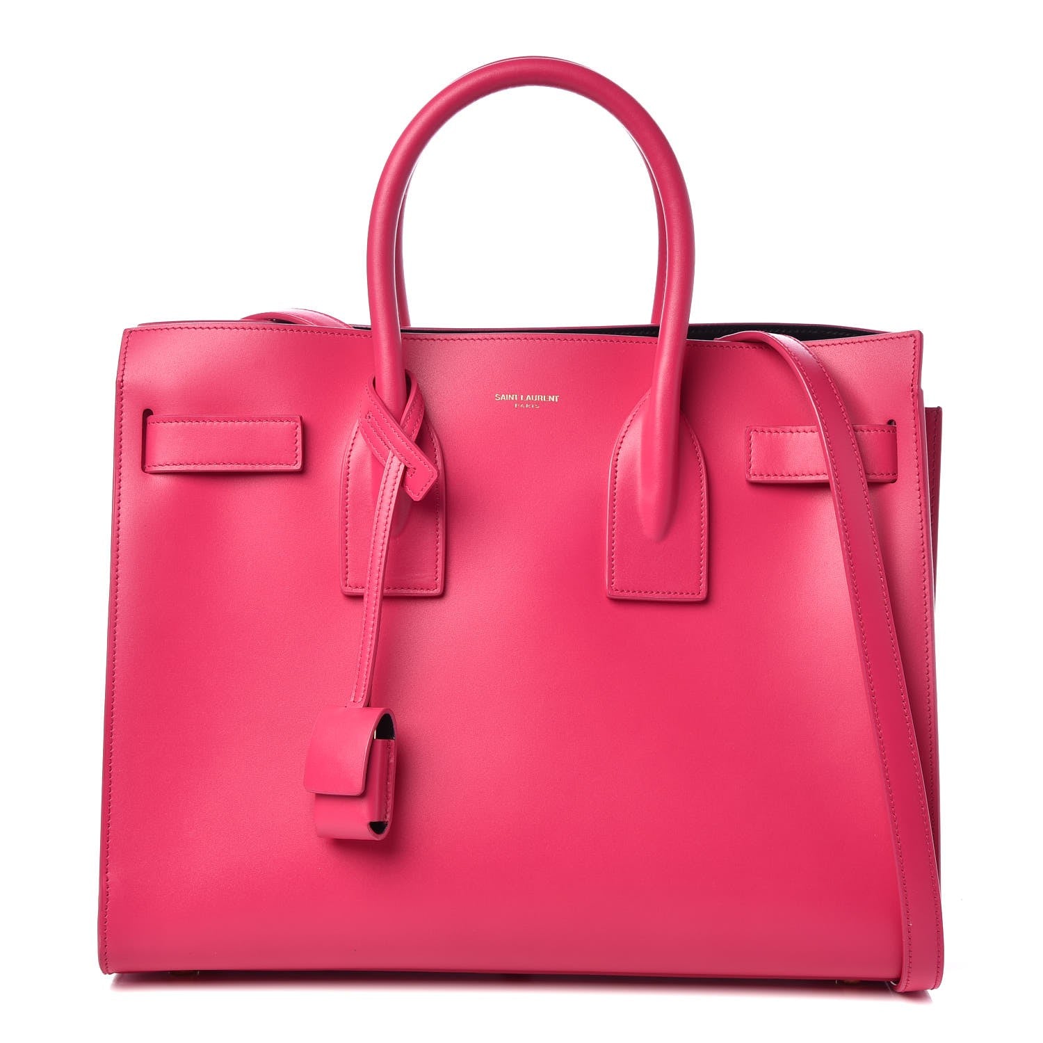 Saint Laurent Calfskin Small Sac De Jour Lipstick Fuchsia 1 of 7