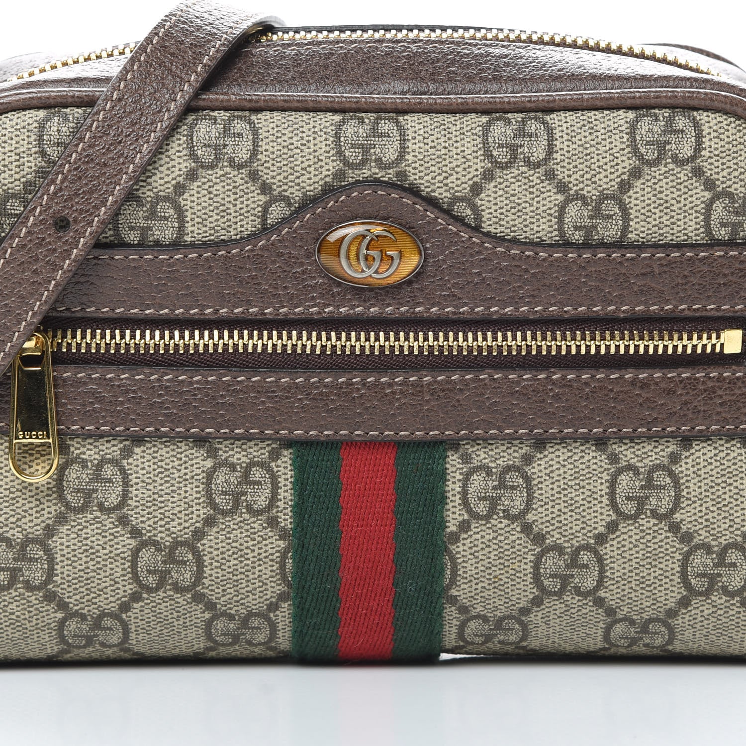Gucci GG Supreme Monogram Web Mini Ophidia Shoulder Bag Brown 8 of 10