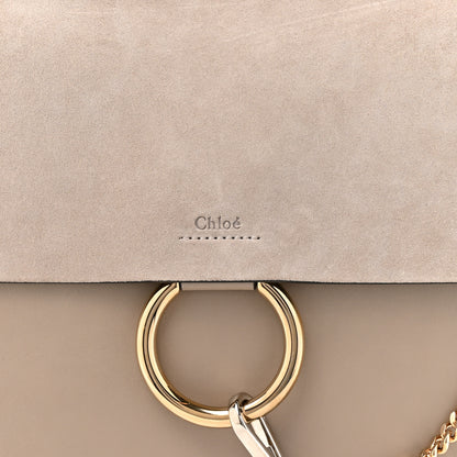 Chloe Calfskin Suede Medium Faye Shoulder Bag Motty Grey 7 of 9