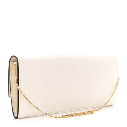 Fendi Vitello Kyoto Metal Fendi Roma Logo Chain Continental Wallet White 3 of 13