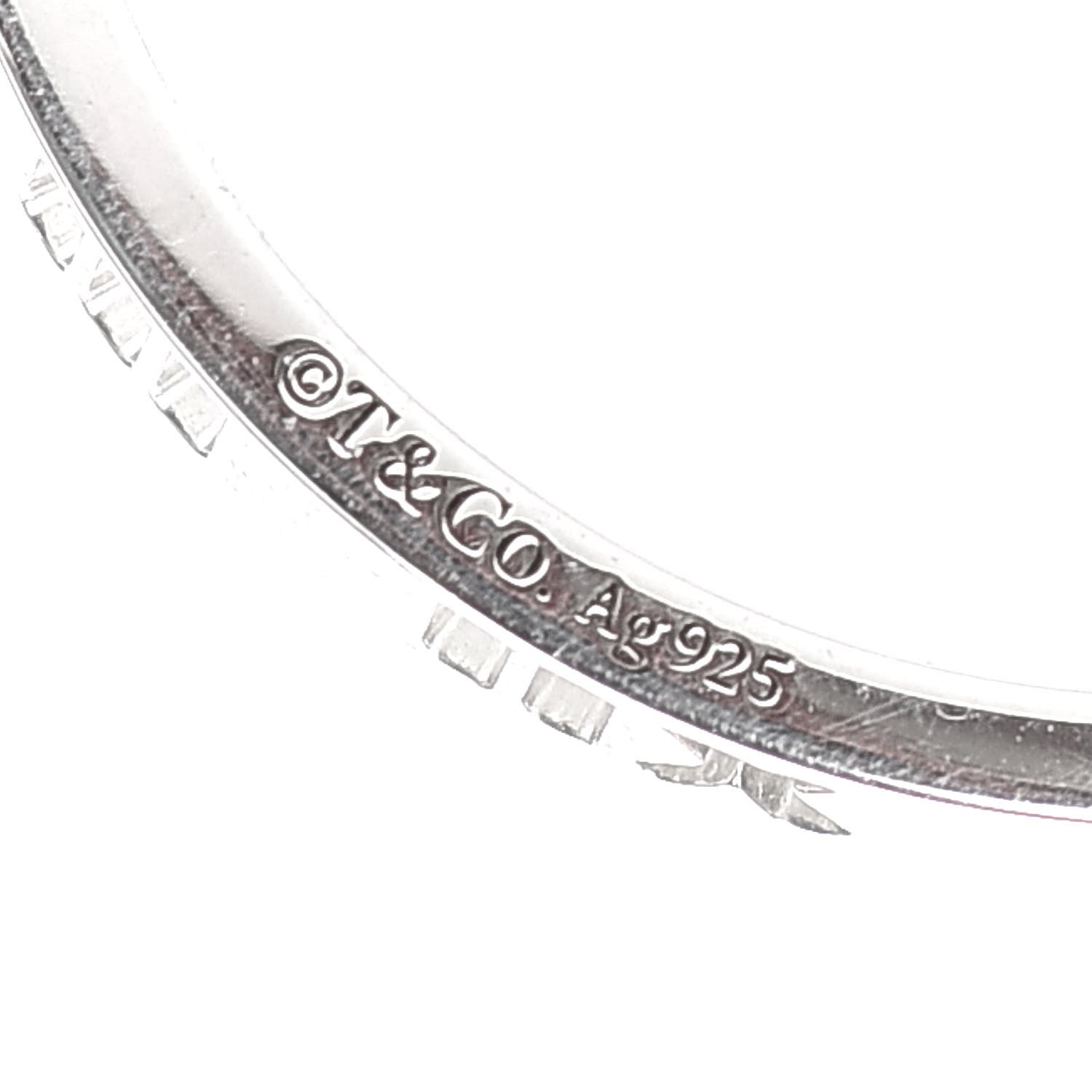 Tiffany Sterling Silver Narrow Atlas Pierced Ring 67 11.75 5 of 6
