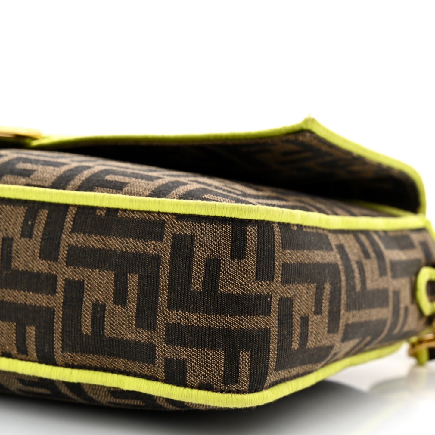 Fabric Jacquard FF 1974 Large Baguette Tobacco Moro Giallo Fluo