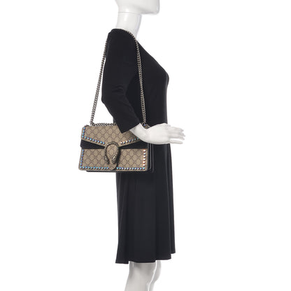 Gucci GG Supreme Monogram Crystal Small Dionysus Shoulder Bag Black 2 of 13