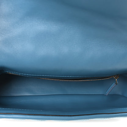 Fendi Satin Vitello King Sequin Baguette Blue 5 of 9