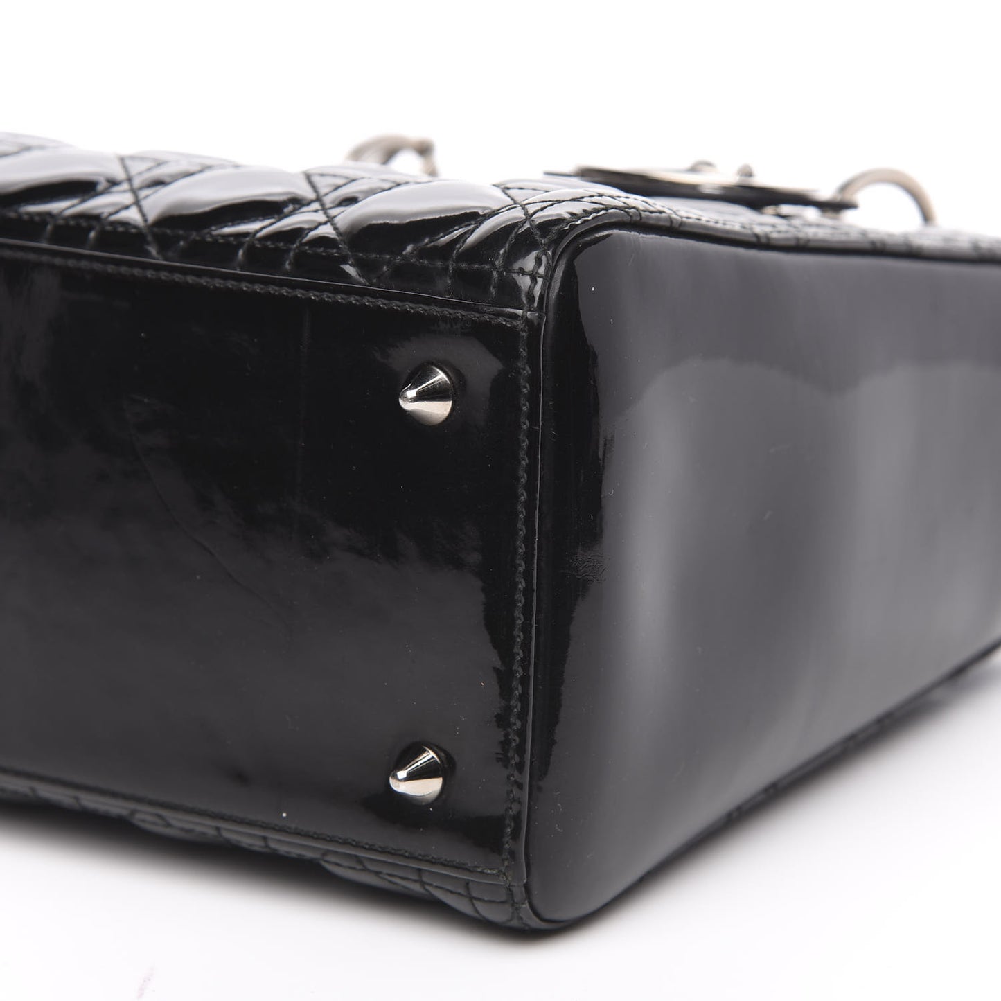 Patent Cannage Medium Lady Dior Black