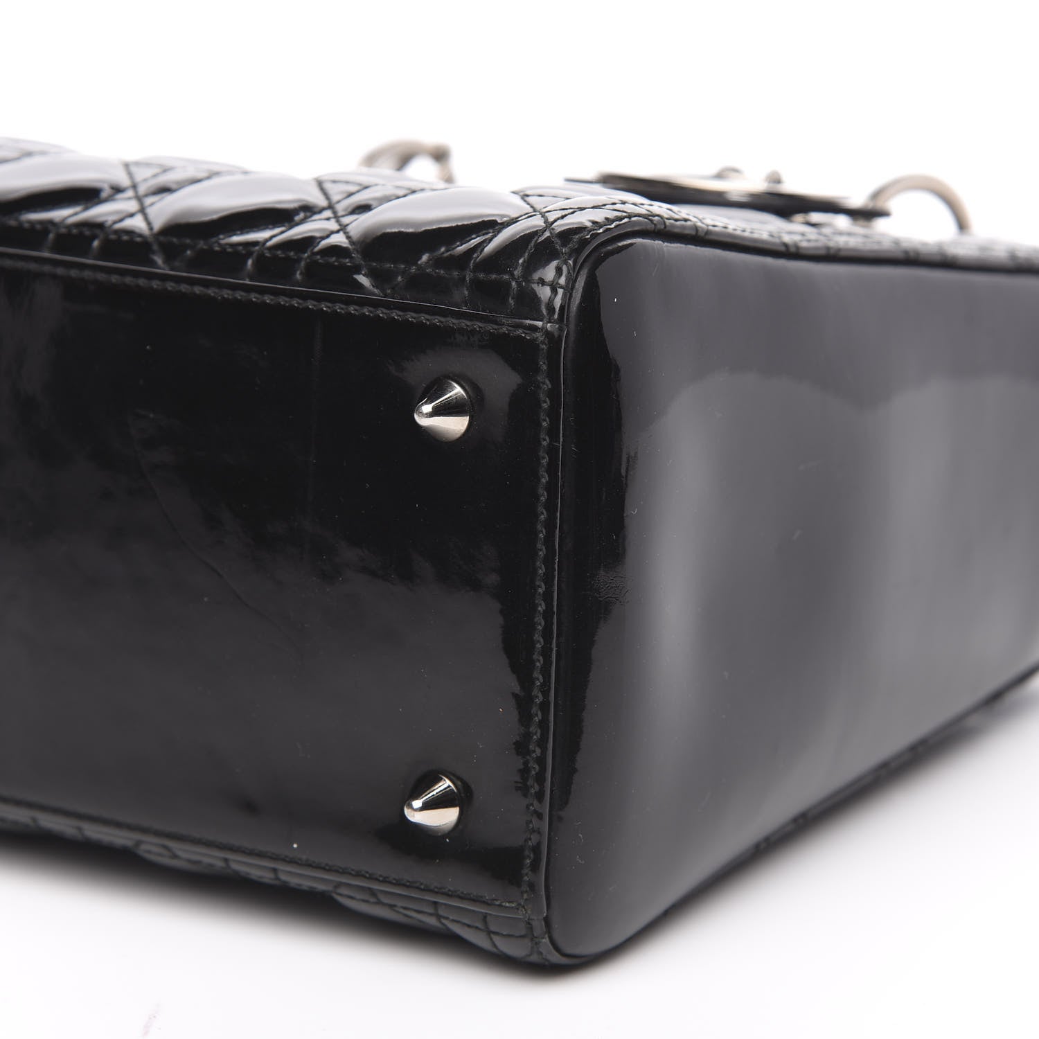 Christian Dior Patent Cannage Medium Lady Dior Black 9 of 12