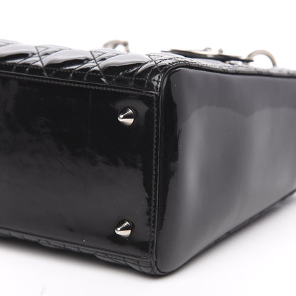 Christian Dior Patent Cannage Medium Lady Dior Black 9 of 12