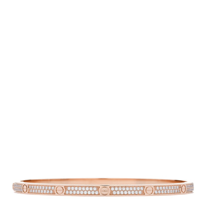 Cartier 18K Pink Gold Diamond Small LOVE Paved Bracelet 18 2 of 8