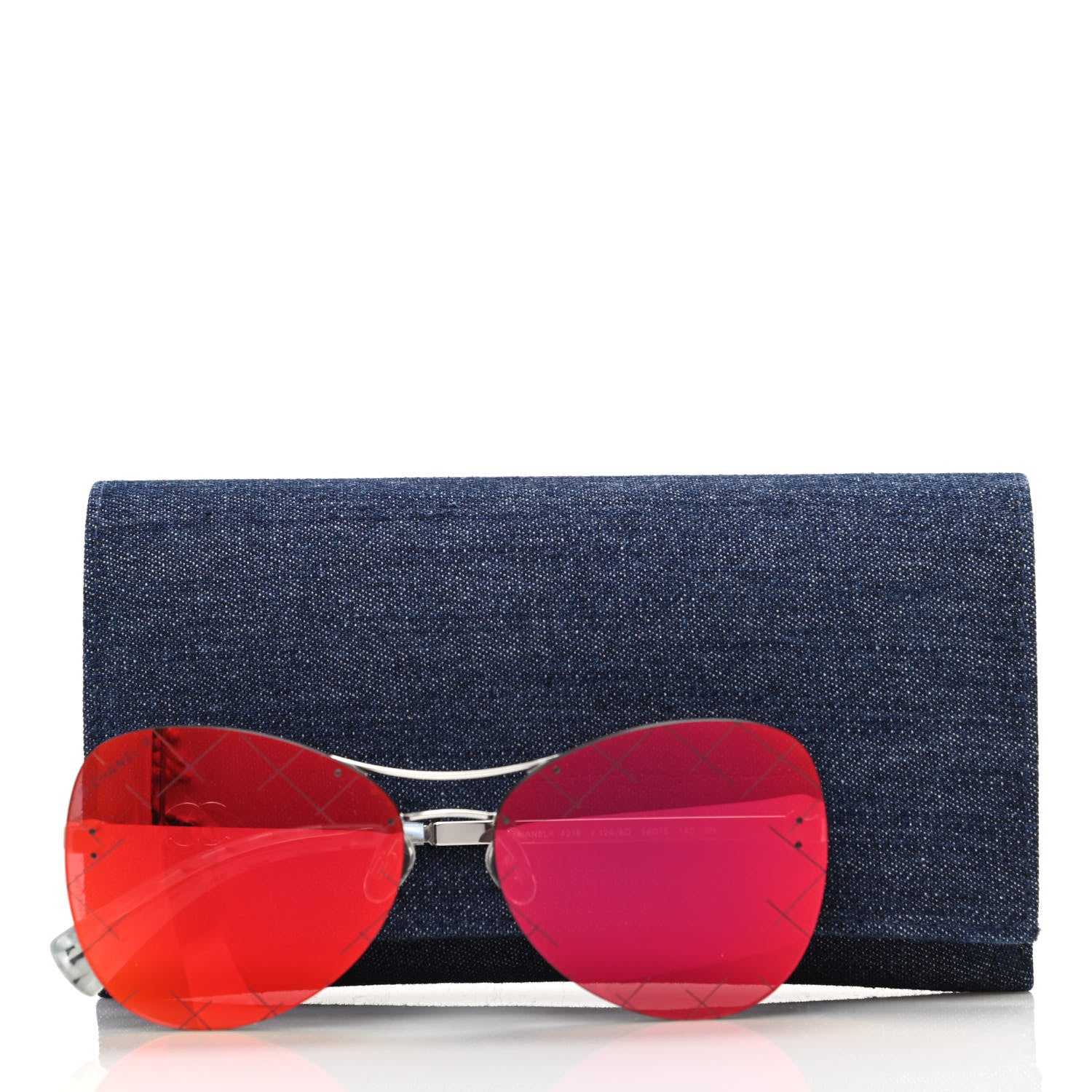 Chanel Pilot Aviator Sunglasses 4218 Red 8 of 8