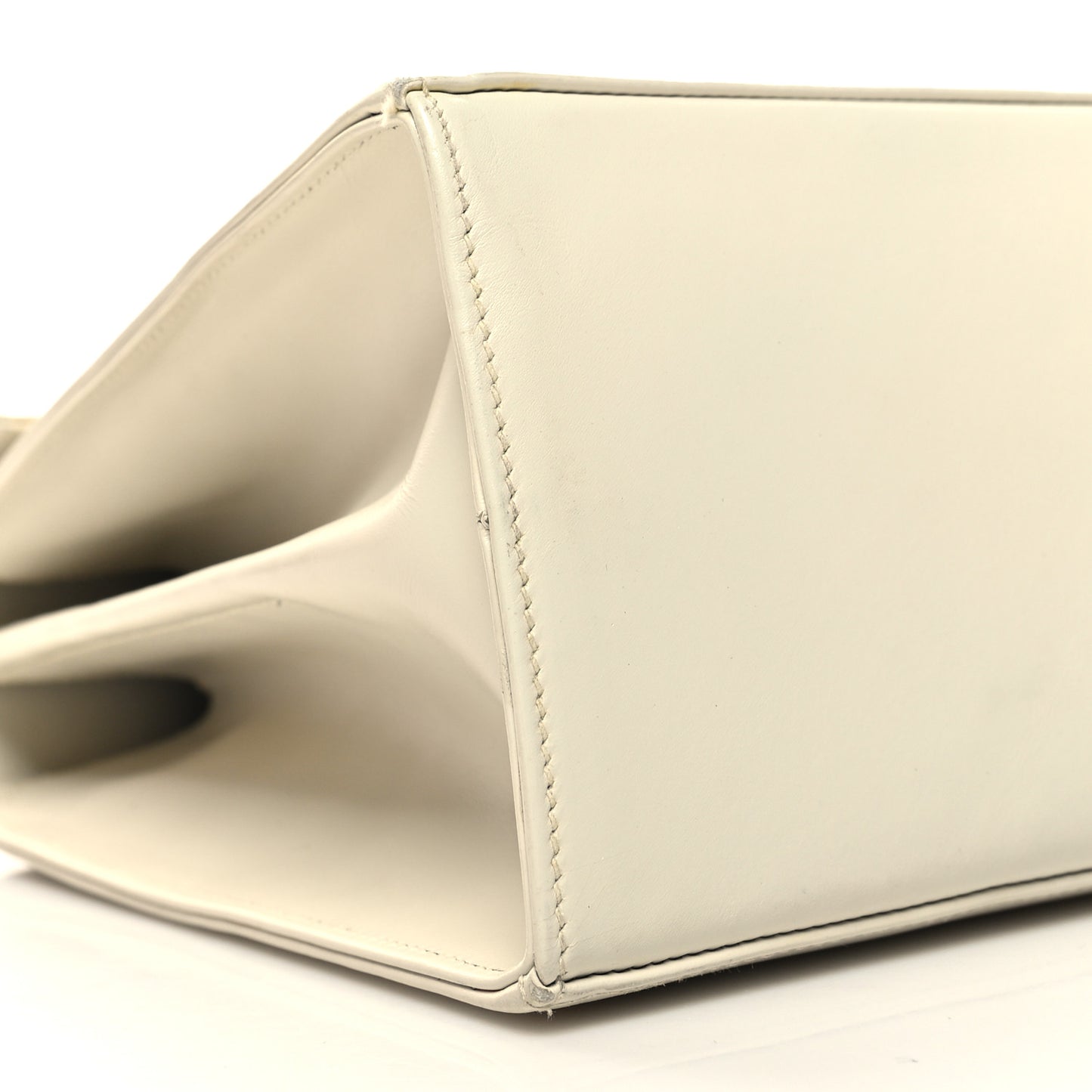 Brushed Off Calfskin Iconic Large Top Handle Bag Magnolia