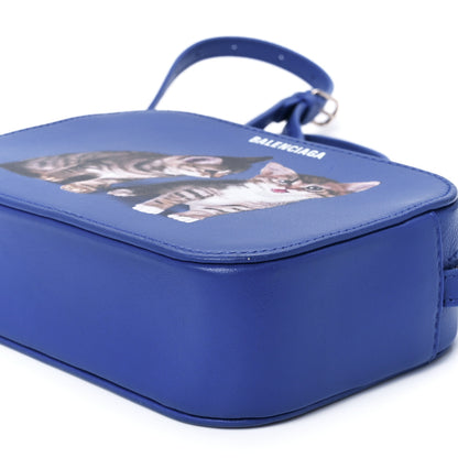 Balenciaga Smooth Calfskin Kittens Logo XS Everyday Camera Bag Electric Blue White 11 of 11