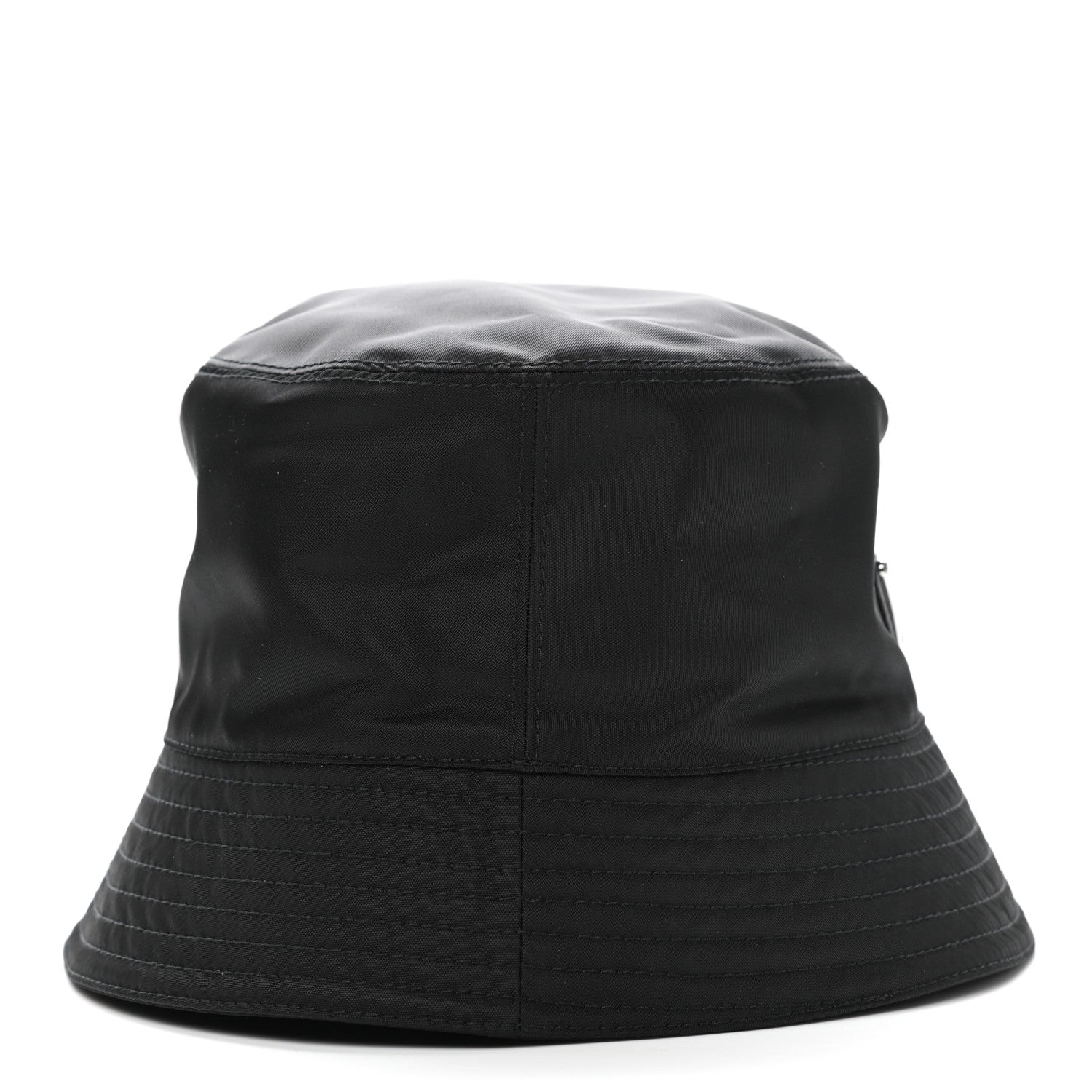 Prada Re-Nylon Metal Triangle Logo Mens Bucket Hat L Black 6 of 8