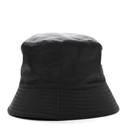 Prada Re-Nylon Metal Triangle Logo Mens Bucket Hat L Black 6 of 8