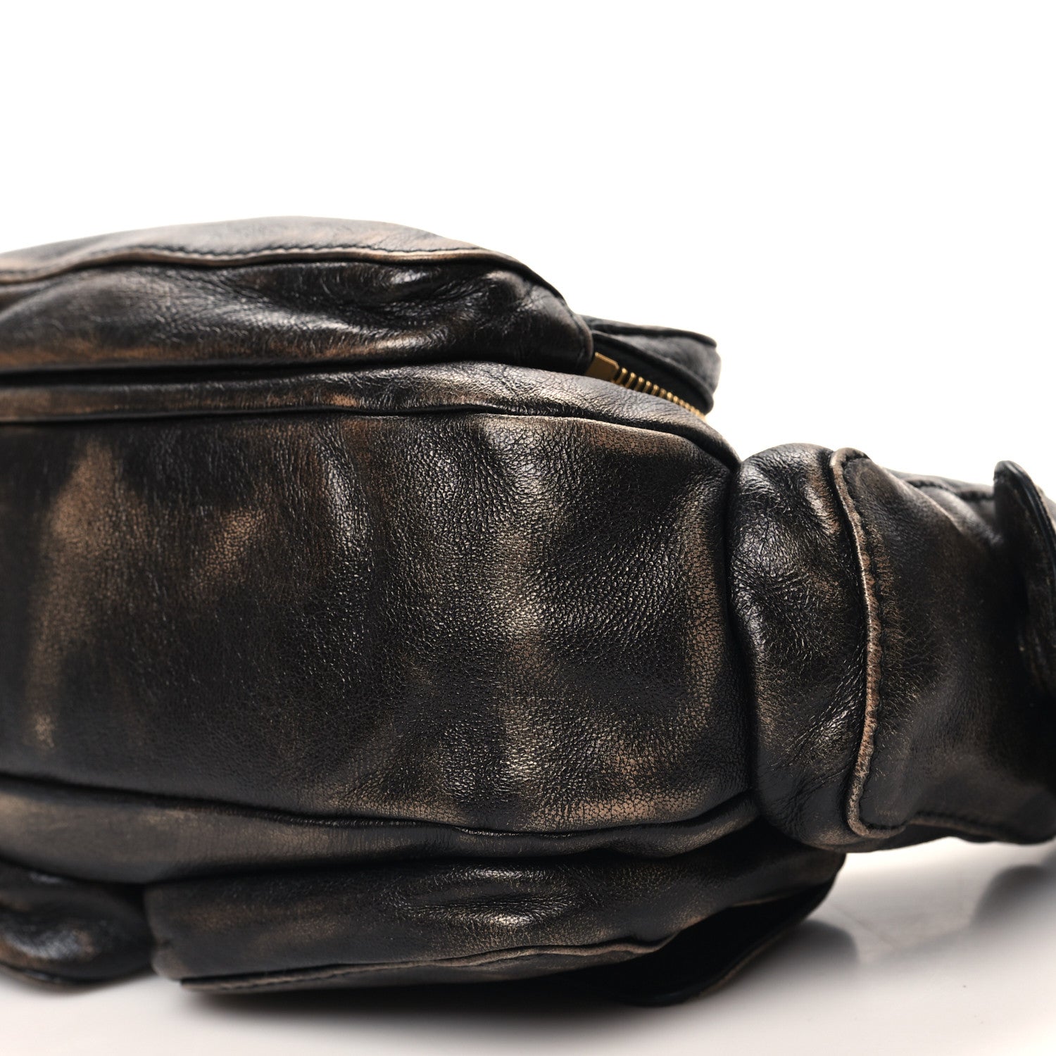 Miu Miu Distressed Nappa Pocket Bag Sand Coffee 9 of 9