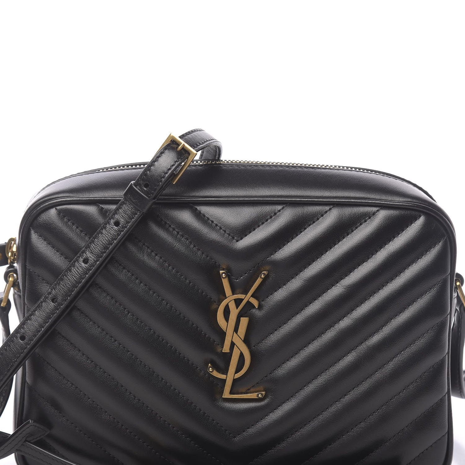 Saint Laurent Calfskin Matelasse Monogram Lou Camera Bag Black 9 of 9