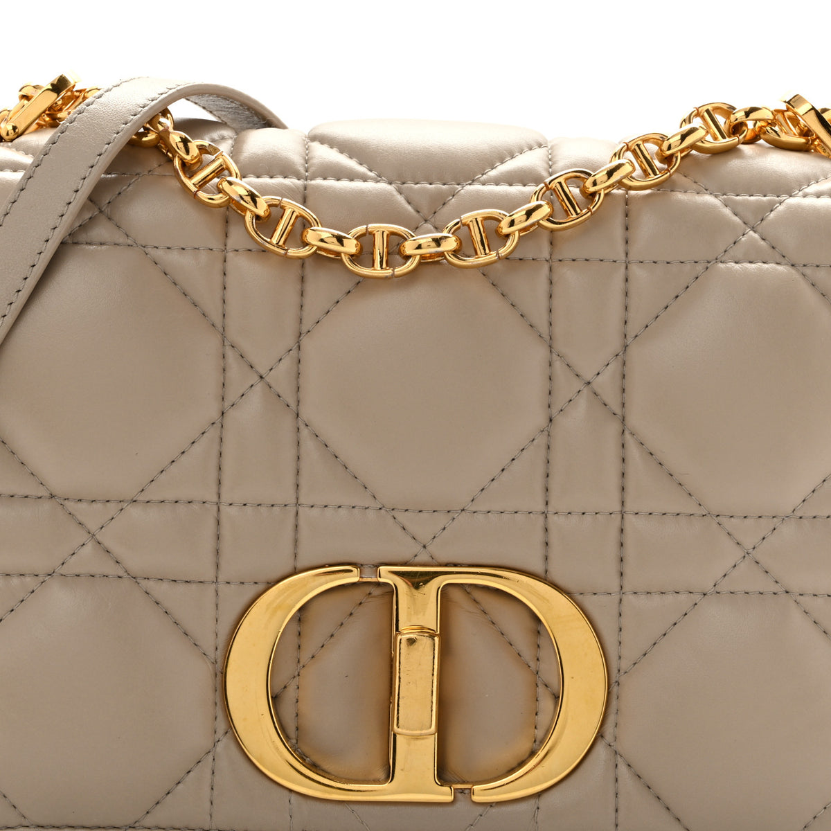 Christian Dior Calfskin Macrocannage Medium Caro Bag Sand 8 of 14