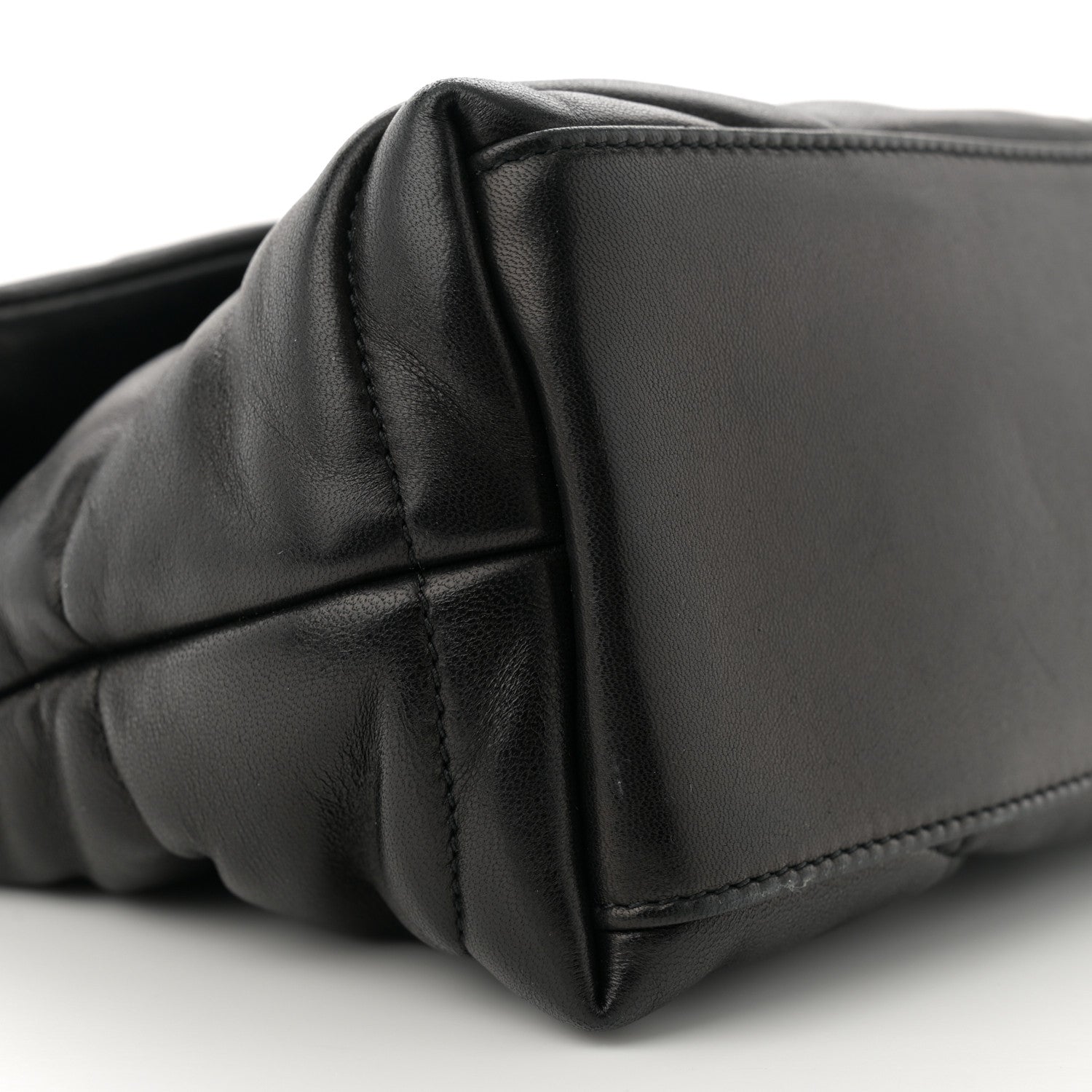 Saint Laurent Lambskin Quilted Small Loulou Puffer Monogram Chain Satchel Black 9 of 11