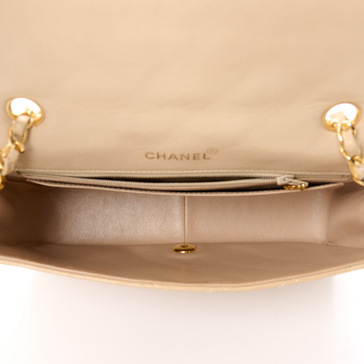 Chanel Lambskin Quilted Medium Single Flap Beige 5 of 15