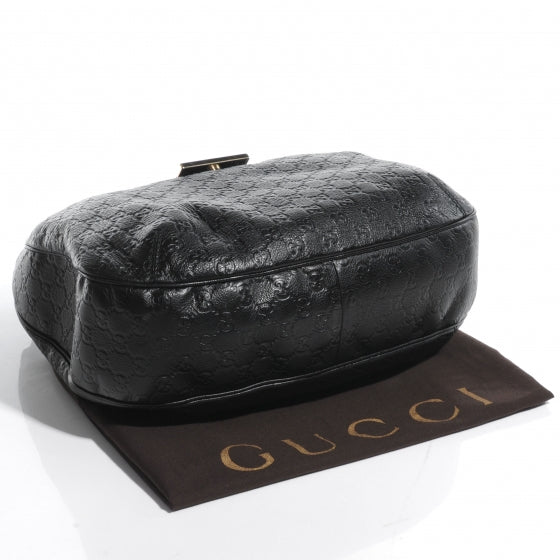 Guccissima New Ladies Web Hobo Black