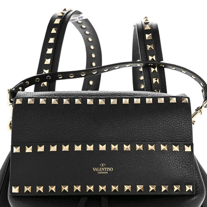 Valentino Garavani Grained Calfskin Rockstud Backpack Black 7 of 9