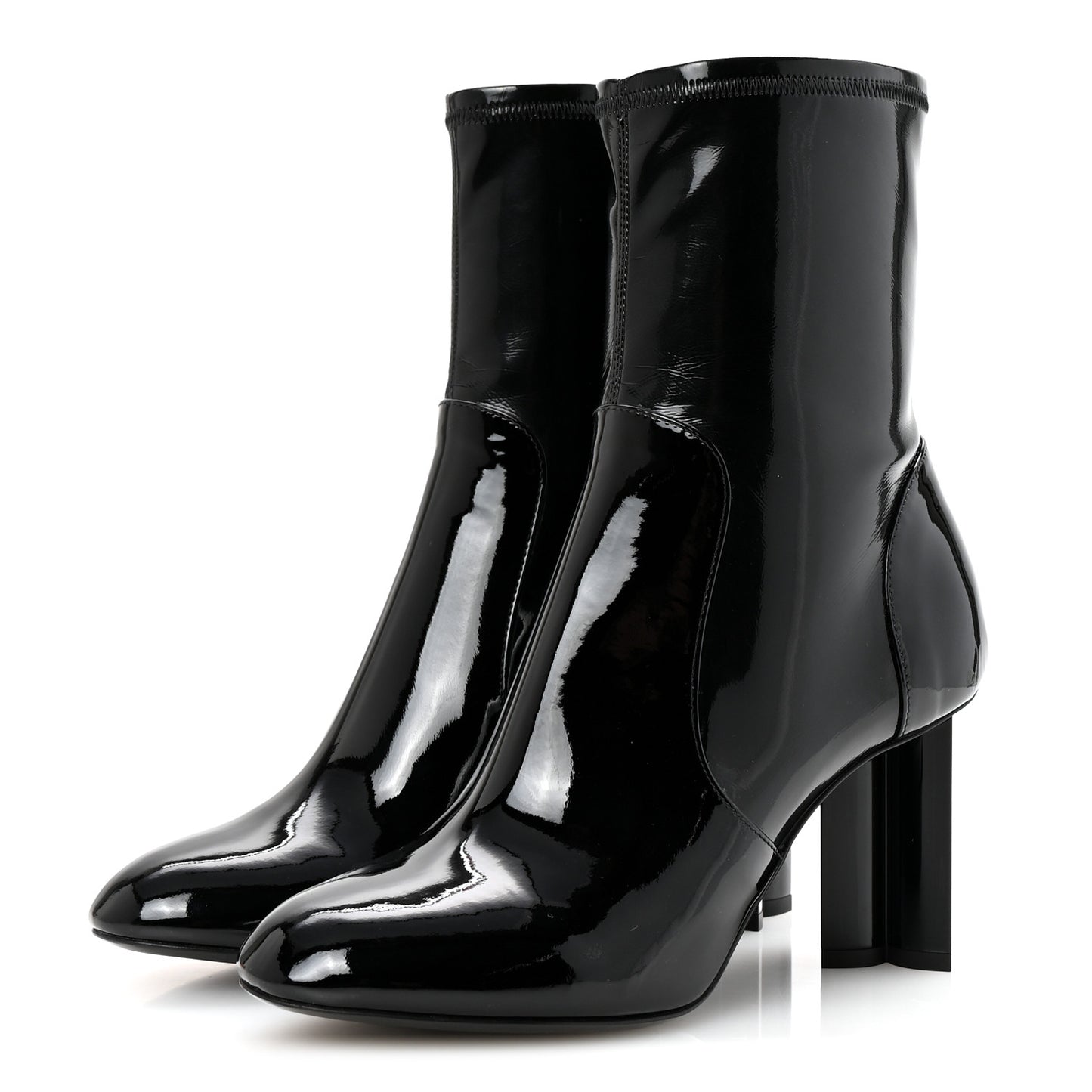 Patent Silhouette Ankle Boots 37.5 Black